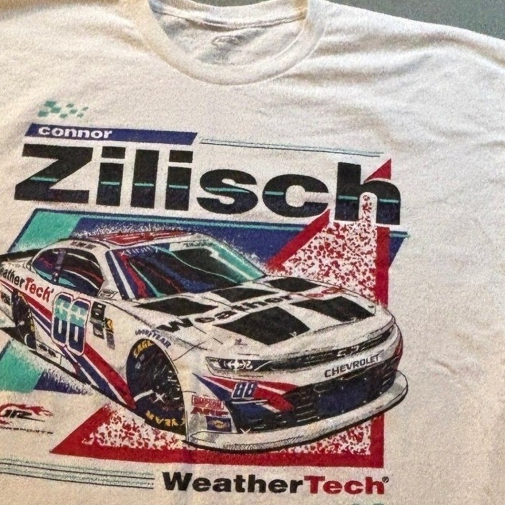 JR Motorsports Connor Zilisch WeatherTech NASCAR Racing T-Shirt Mens XXL White